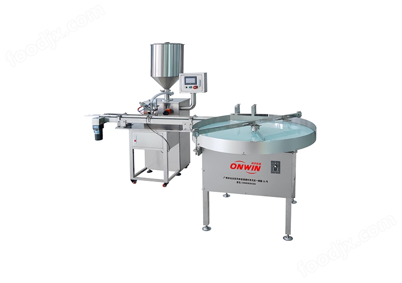 单头全自动膏体灌装机+理瓶机